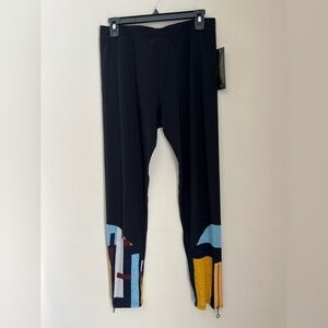 IC Collection Connie K NWT Leggings Women’s M Mixed Media Contrast Skinny Pants